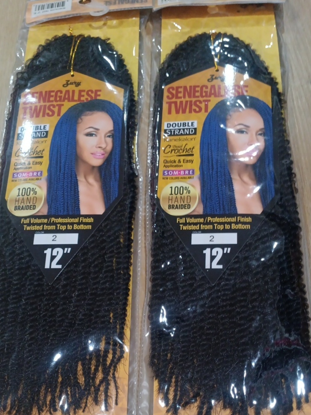 Senegalese Twist Crochet Hair - 12" Black (100% Hand Braided)